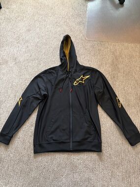 Alpinestars Black Hoodie with Yellow Accents